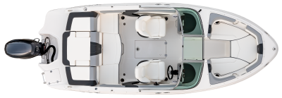Chaparral 19 SSi OB overhead view showing seating for up to 10 passengers. 