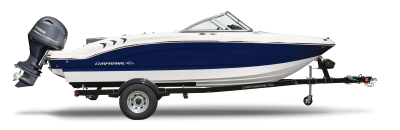 Chaparral 19 SSi OB comes standard with a black powder-coated trailer that features 15