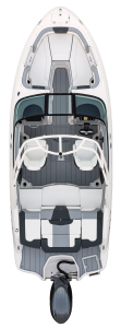Chaparral 21 SSi OB overhead view showing seating for up to 12 passengers 