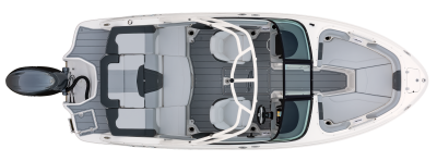 Chaparral 21 SSi OB overhead view showing seating and layout with a capacity of 12 persons 