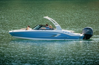 Chaparral 21 SSi OB four passenger running on a lake rear starboard view 