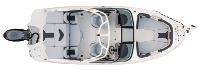 Chaparral 21 SSi OB Ski & Fish overhead view showing the floorplan. 