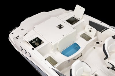 Chaparral 21 SSi Ski & Fish one insulated cooler and four storage options built under the aft seating area. 