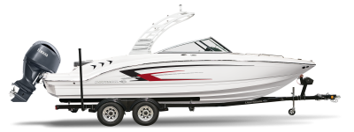 Chaparral 23 SSi OB comes standard with a black powder-coated trailer that features 14