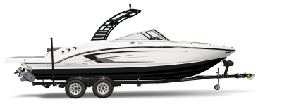 Chaparral 23 SSi comes standard with a black powder-coated trailer that features 14