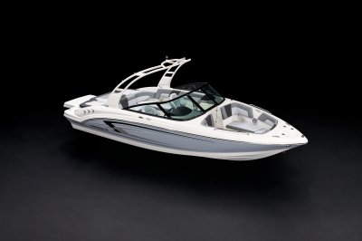Chaparral 23 SSi front starboard overhead on a black background 