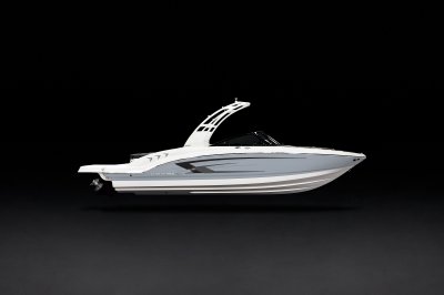 Chaparral 23 SSi sterndrive bowrider starboard profile on a black background 