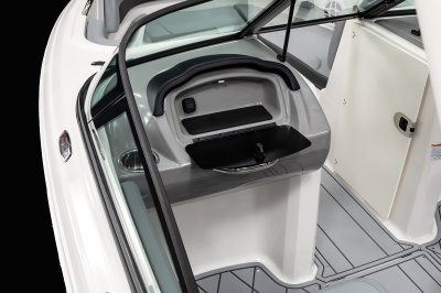 Chaparral GTS 1 port console glove compartment in open position. 