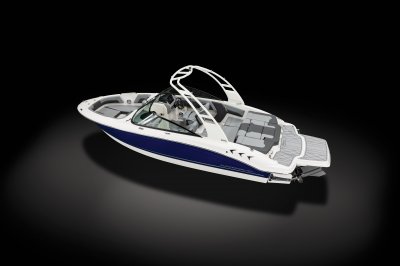 Chaparral GTS 1 rear port view on a black background. 