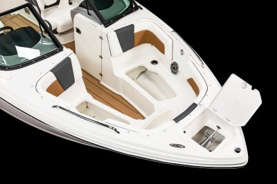 Chaparral GTS 3 has 3 storage compartments built under the seating with an anchor locker on the foredeck. 