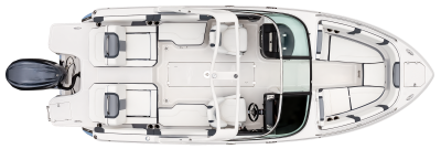 Chaparral 250 OSX overhead view showing layout and seating. 
