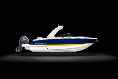 Chaparral 270 OSX starboard profile on a black background. 