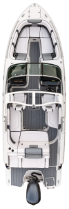 Chaparral 270 OSX overhead view showing seating and layout. 