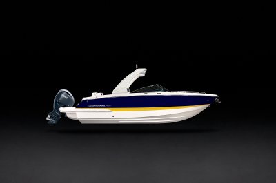 Chaparral 270 OSX starboard profile on a black background. 