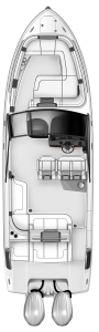 Chaparral 280 OSX overhead view showing layout and seating 