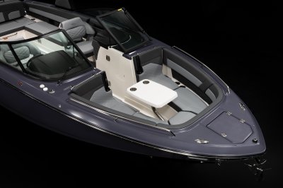 Chaparral SSX 30 bow table with 2 cupholders and metal hardware. 