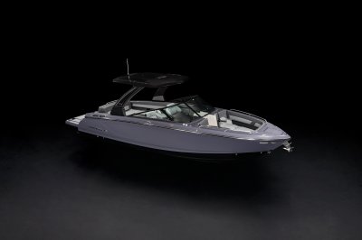 Chaparral SSX 30 overhead rear port view on a black background. 