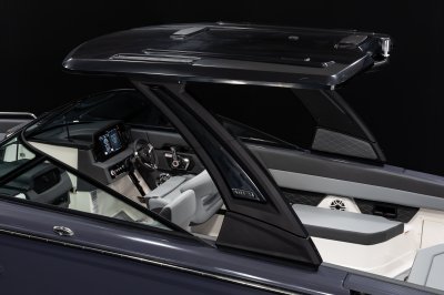 Chaparral SSX 30 HTX hardtop in raised position 