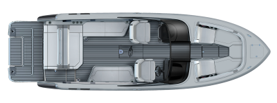 Chaparral SSX 30 overhead view showing seating and floor plan. 