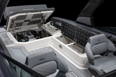 Chaparral SSX 30 port bench storage compartments and engine hatch 