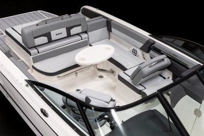 Chaparral SSX 4 cockpit table mounted with two cup holders 