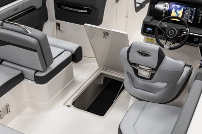 Chaparral SSX 4 deep ski locker with plenty of room for large items 