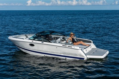 Chaparral SSX 4 one person lounging on the sun lounge 