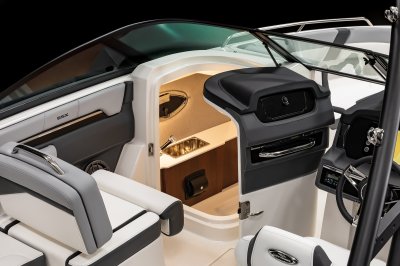 Chaparral SSX 4 OB port console with door in open position 