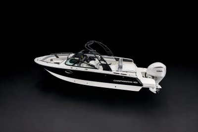 Chaparral SSX 4 OB rear port view on a black background 