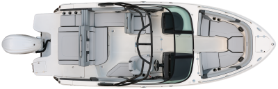 Chaparral SSX 4 OB overhead view showing the layout and seating with a capacity of 13 persons 