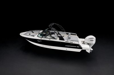 Chaparral SSX 4 OB rear port overhead view on a black background 