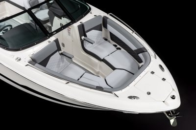 Chaparral SSX 6 deep bow seating with armrests and stainless steel grab handles 