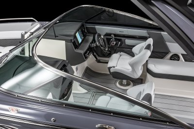 Chaparral SSX 8 consoles with vinyl wraps and stainless steel trim. 