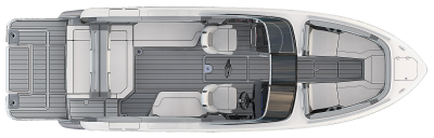 Chaparral SSX 8 overhead view showing seating and floor plan. 