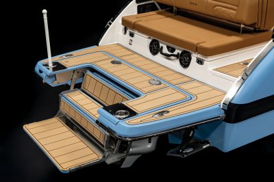 Chaparral SSX 8 swim platforms folds into water with Infinity Power Step 