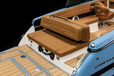 Chaparral SSX 8 aft back-to-back bench seat with thick cushioning 