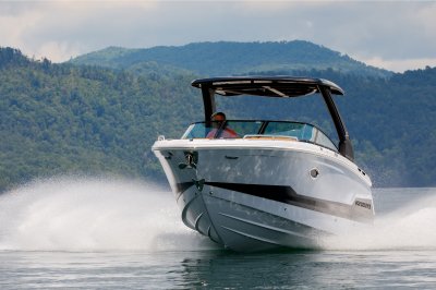 Chaparral SSX 8 running with mountains in the background 
