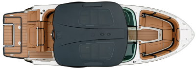 Chaparral 28 SURF overhead view. 