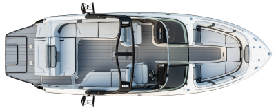 Chaparral 30 SURF overhead view. 