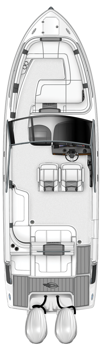 Overhead view of the  Chaparral 280 OSX  