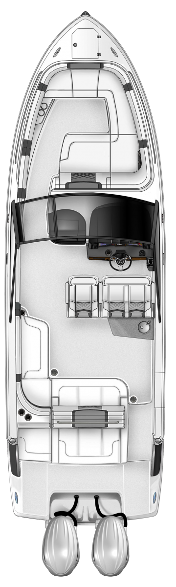 Overhead view of the  Chaparral 280 OSX  