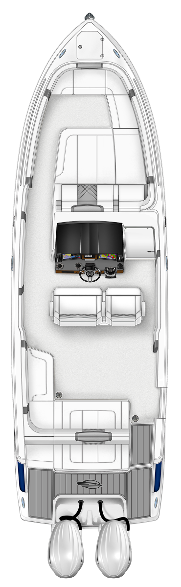 Overhead view of the  Chaparral 300 OSX  