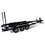 Trailer - Black Matte Frame with Blue Fenders, Aluminum Wheels and Bow Ladder