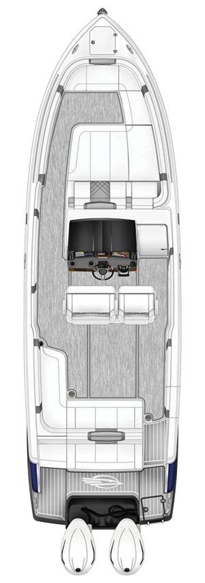 Overhead view of the  Chaparral 300 OSX  